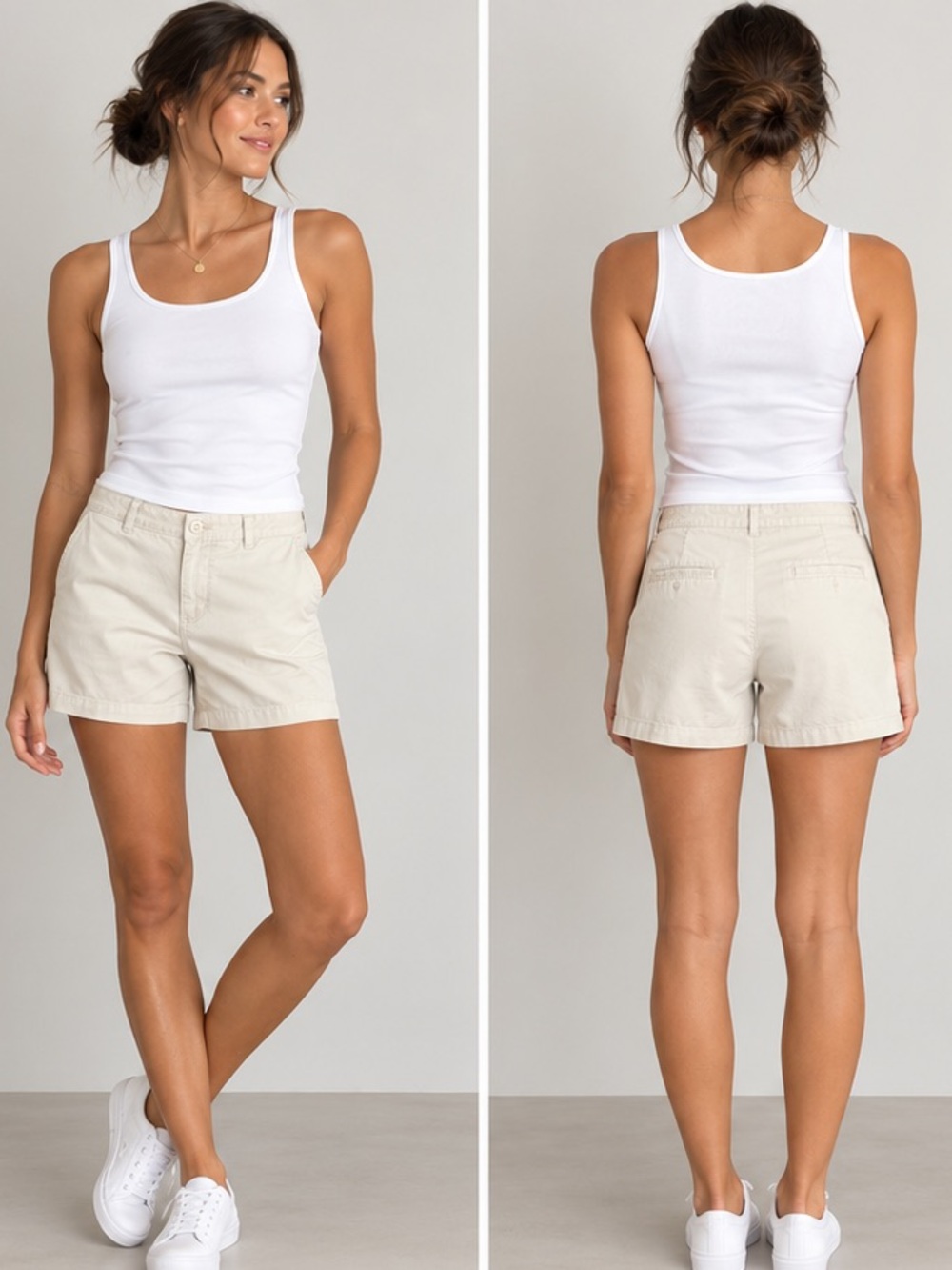 GAP Women's Cream 100% Cotton Chino Shorts